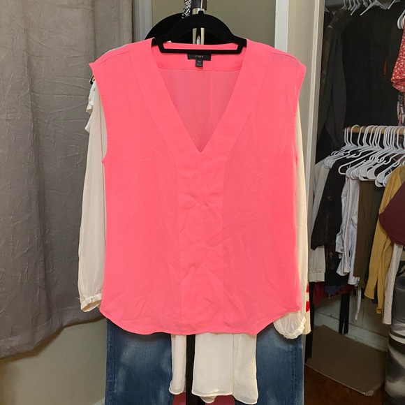 J Crew Sleeveless V-Neck Blouse - Picture 2 of 5